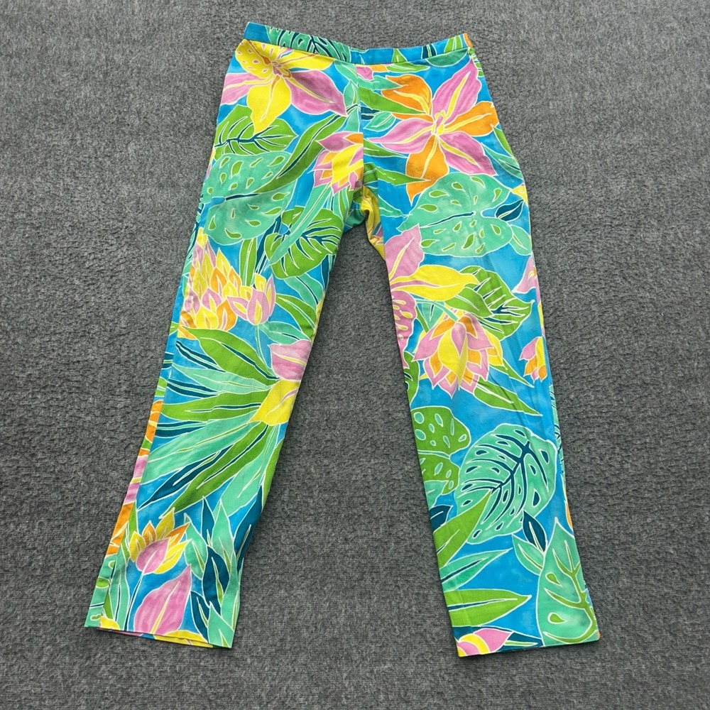 Lauren Ralph Lauren Floral Tropical Pants Size 4 Resort Cruise Coastal Grandma